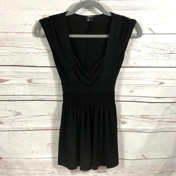 XOXO Tops - *3/$18*XOXO Short Sleeve Black Tie Back Blouse